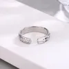 Cluster Ringen Creatieve Concave Convexe Textuur Lijnen Ring Voor Mannen Vrouwen Eenvoudige Zilveren Kleur Open Paar Bruiloft Sieraden