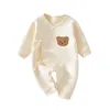 Strampler Warm Cotton born Pyjamas Kind Baby Jungen Mädchen Kleidung Herbst Strampler Cute Sweet Bear Jumpsuit Langarm Herbst Baby Outfit 230425