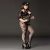 Porno Plus Size Donna S Body Lingerie sexy Uniforme della polizia Cosplay Costumi erotici in lattice Catsuit Costumi per giochi di ruolo sessuali