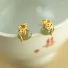 Boucles d'oreilles VOQ sac d'argent Hetian Jade femme rétro léger luxe 2023 bijoux tendance