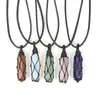 Charme Naturstein Sechseckiges Prisma Anhänger Lapislazuli Malachit Opal Mode Halskette Anzüge Für Männer Frauen Täglichen Verschleiß