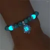 Strand Yoga Energie Turquoise Gloeiende Lotus Armband Meerkleurig Fluorescerend Trendaccessoires voor heren en dames Elastisch