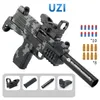 Uzi Soft Eva Bullets Gun Toys Model Manual Submachine Gun Launcher Shell Eject Shoot Outdoor Game 2056