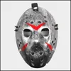 Masques de fête Mascarade Jason Voorhees Masque Vendredi 13ème Film d'horreur Hockey Effrayant Halloween Costume Cosplay Plastique Fy2931 Drop D Otklx