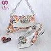 Dress Shoes 2024 Summer Design Pumps Match Hand Bag in Aqua Color Comfortable Thin Heels African High Quality Shoes and Bag Set 231108