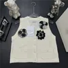 24 SS Women Sweaters Knits Designer Tops Vest Wool Embroidered Cardigan Runway Brand Designer Crop Top Shirt High End Elasticity Outwear Knitwear Vest Cardigan