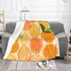 Coperte Coperta Flanella Primavera Autunno Arance soleggiate Frutta tropicale Caldi copriletti per biancheria da letto invernale