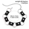 PuRui Gothic Big Circle Ringe Link Chian Halskette für Frauen Mädchen PU-Leder mit Spike Rniet Schmuck Kragen Party Geschenk Halsband