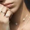 Cluster Rings Pearl Beads Daisy For Women Vintage Aesthetic Flower 14K Gold Plating Copper Fashion Unusual Ring 2023 Trend Jewelry