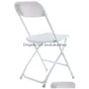 Autres fournitures de fête de fête Ensemble de 4 chaises pliantes en plastique Chaise d'événement de mariage Commercial Blanc pour la maison Jardin Utilisation Drop Livraison DHTXV