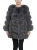 Pelliccia sintetica da donna QIUCHEN PJ8100 Cappotto invernale da donna a maniche lunghe con maniche staccabili Bottone ricoperto di pelle intera 231108