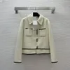 1105 XL 2023 Milan Runway Coat Automne Marque Même Style Manteau Col Revers Blanc Haute Qualité Manches Longues Vert Rose Vêtements Pour Femmes Mode G23100964