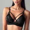 Soutien-gorge de sport en dentelle transparente creuse, Push-Up, respirant, sans anneau en acier, sous-vêtements Sexy pour femmes