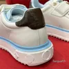 2024-Designer Trainer Sneaker Casual Shoes Calfskin Leather White Green Blue Overlays Platform Low Sneakers Shoe