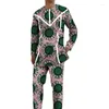 Men's Tracksuits Nigerian Style Long Sleeves Sets Modern Design Print Wedding Groom Suits African Fashion Party Wear