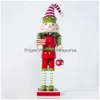 Juldekorationer Godkoldekor Kids dockor 40 cm trä Nötknäppare Soldat/Santa Claus/Snowman/Doll Ornaments Figurer GI DHMS7