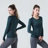 Align Yoga maniche lunghe Donna Tinta unita Nudo lu-008 Sport Modellante Vita Stretto Fitness Allentato Jogging Abbigliamento sportivo Donna Alta qualità nuovo