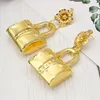 Halsbandörhängen set Dubai Gold Plated Jewelry Bag Mönster Drop Pendant Set for Weddings Bride Nigerian Accessory With Chain