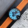 Relojes de pulsera para hombre 2023 Relojes para hombre 52 mm Esfera grande Todas las esferas funcionan Reloj de cuarzo Alta calidad Top Marca de lujo Reloj cronógrafo Moda Diese Correa de caucho Tipo dos