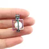 Pendant Necklaces 10PCS Simple Charm Cube Pearl Cage Locket Diffuser Accessory For Gift Necklace Keychain Jewelry Making