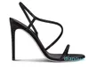 Berömda glamorou pump Irina Sandal Crystal Black Luxury Brands Temptation Crystal Shoes For Women Slingback Swirls Toecaps Pointed Toe Lady Slingback High Heels