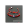 Charme Pulseiras Navio 20 Pçs / 10Set Lucky Red Black String Thread Corda Pulseira Azul Turco Evil Eye Charme Meninas Crianças Crianças Br Dhztj