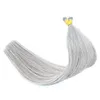 2021 16''-26'' 1g/strand 100s/lot Grey Color Double Drawn Nano Ring Loop Human Hair Extension