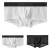 Sous-vêtements Sexy Hommes Transparent Poche Bulge Mesh Taille Basse Slip Boxer Bikini Sous-Vêtements Doux Respirant Solide Boxers Pour Hommes