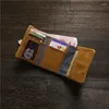 Wallets LEACOOL Handmade Genuine Leather Wallet Men Vintage Multi Pocket Design Function ID Holder Money Bag