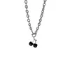 Chains Black Cherry Necklace Female INS Dark Bracelet Girl Alloy Collarbone Chain Wild Retro Earrings Net Red Jewelry