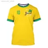 Herr t-shirts nya 2023 män t shirt brasil tröja 3d grafik brasiliansk flagga tryckt kvinnor kort ärm t-shirts casual manliga toppar män kläder m230408