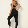 Ensembles actifs ensemble de gymnastique femmes PUSH UP entraînement femmes Lycra tenue de Sport vêtements de Sport femme vêtements de Yoga rose bleu gris noir