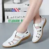 Dress Shoes WOIZGIC Women Ladies Female Mother Genuine Leather Shoes Sandals Gladiator Summer Beach Cool Hollow Soft Hook Loop LLX-9568 231108