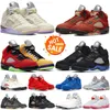 5 5s scarpe da basket uomo donna designer UNC Nero metallizzato Bluebird Borgogna Vela cosa sono le sneakers da ginnastica sportive da esterno in pelle scamosciata blu fuoco rosso