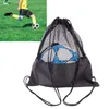 Sacs d'extérieur Sac à dos avec cordon de serrage Sac à main en tissu Oxford noir Sac de basket-ball durable en tissu pour football Natation Football Rugby