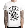 Camisetas de camisetas masculinas camisetas de boxe masculino imprimir verão de verão o- pescoço de tee estampado branco