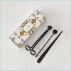 Forbici 3 in 1 Set di accessori per candele Nero Sier Gold Wick Trimmer Cutter Snuffer Estintore Regalo di Natale per le candele Amante Drop Dhjps