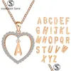 Pendentif Colliers Conception 26 Anglais Lettre Initiale Simple Or Creative Mode Diamant Coeur Collier Charme Bijoux Cadeau Pour Dhbb4