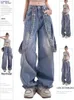 Dames jeans jaren 90 vintage blauwe vrouwen Y2K Koreaanse mode retro wijde pijpen overalls oversized harajuku hippie streetwear denim broek