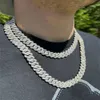 Супер сентябрьская цена завода, цепочки со льдом, серебро S925, 14 мм, ожерелье с цепочкой из муассанита и мужские