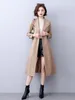 Veste en cuir de mouton pour femme, manteau en peau de mouton, à bouton unique, col en v, mode féminine, Trench-coat de haute qualité, automne hiver