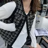 Gilets pour femmes gilet de température femmes Unique tweed sans manches débardeur Ropa Mujer coréen Vintage haut à la mode plaine lâche gilet 27j388 230408