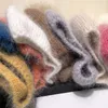 Beanie/Schädel Kappen Winter Echt Kaninchen Pelz Gestrickte Mützen Für Frauen Fashion Solid Warme echte fuchs pelz pompom hut Beanies Weibliche warme Dicke Hüte 231108