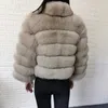 Women's Fur Faux 2023 Natural Real Coat Raccoon Jacket Kvinnor Vinterläder Luxury Beige Female Furry Vest med krage 231108