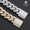 Partihandel Hip Hop 14K Gold Chain Diamond Zircon White Iced Out Cuban Link Men Necklace