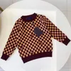 Primavera e autunno nuovo maglione scozzese classico a maniche lunghe per bambini maglione girocollo moda casual commercio estero abbigliamento per bambini taglia 100-150 cm A16