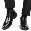 Boots Classic Men's Business Shoes High-End High-Top Glossy Leather British Style Formal Winter Ankle