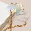 Chains FishSheep Halloween Acrylic Spooky Ghost Chain Pendant Necklace For Women Creative Iridescent Long 2023 Gifts