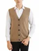 Gilet da uomo LONGMING Gilet in maglia Cardigan Maglione di lana merino per uomo 2023 Autunno Inverno Morbido Top senza maniche Caldo pullover di base