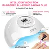 Nail Dryers Nail Dryer UV Nails Lamp For Manicure Drying Gel Polish Lamp 573618 LED Auto Sensor LCD Display Quick Dry Lamp Nail Art Tool 230407